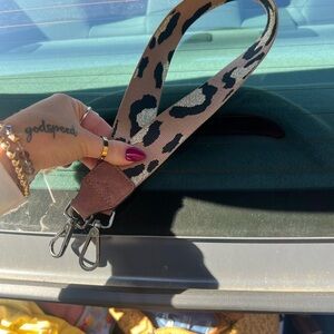 Leopard Pattern Belt with Brown Details